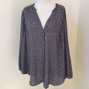 TORRID size 2 grey with silver long sleeve top